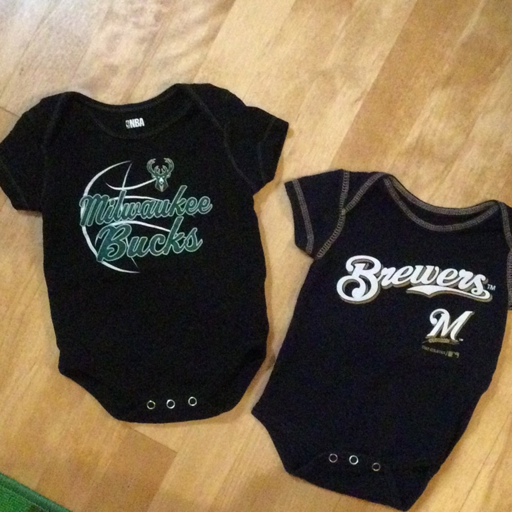 Two cute athletic onesie size 0-3M